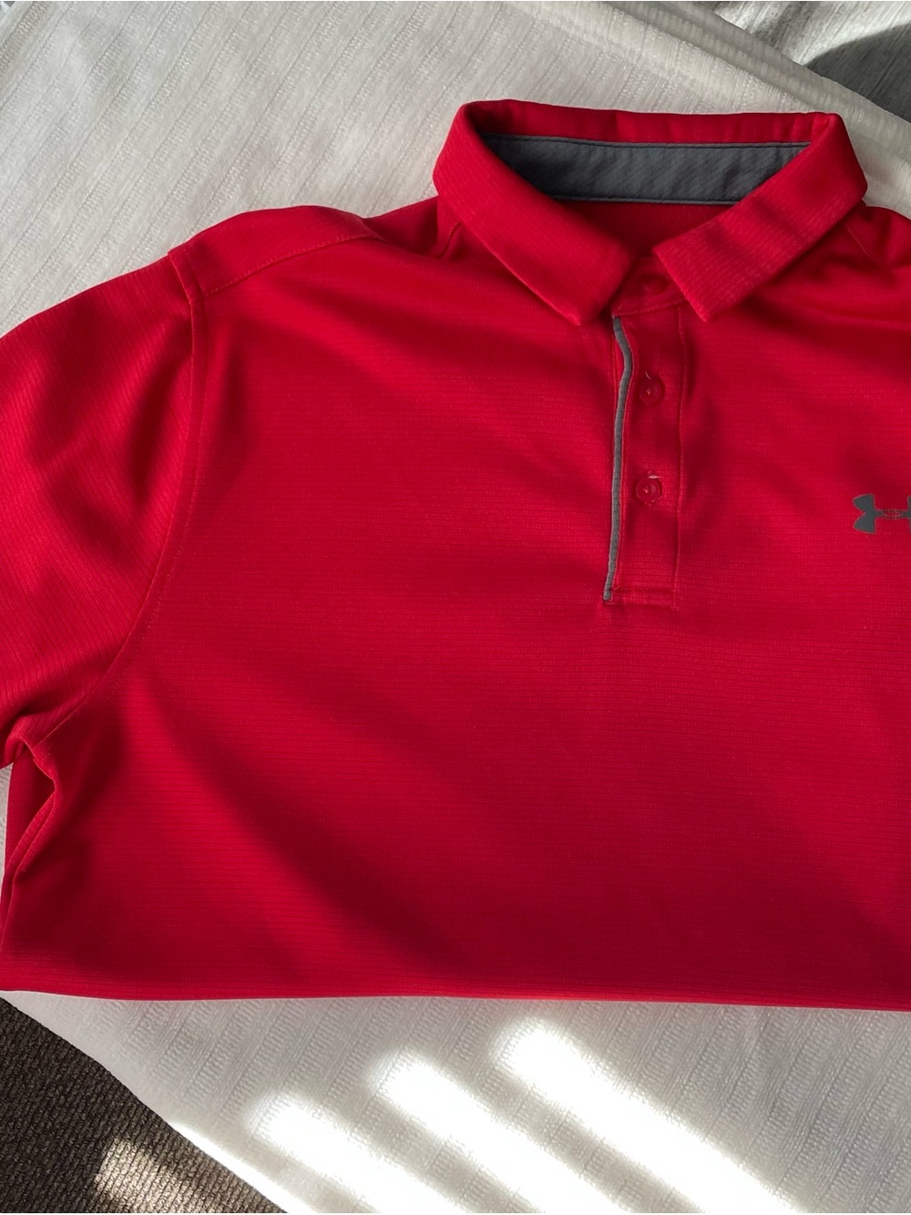 Under Armour Red Men’s Polo with Gray Trim